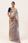 Buy_Unallume By Nisha_Multi Color Silk Marble Muse Saree _at_Aza_Fashions