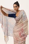 Shop_Unallume By Nisha_Multi Color Silk Marble Muse Saree _at_Aza_Fashions