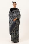 Buy_Unallume By Nisha_Blue Silk Noir Luxe Saree _at_Aza_Fashions