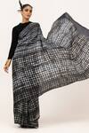 Shop_Unallume By Nisha_Blue Silk Noir Luxe Saree _at_Aza_Fashions