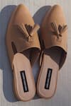Shop_Shradha Hedau Footwear Couture_Beige Isla Mules _at_Aza_Fashions