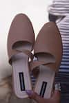 Shop_Shradha Hedau Footwear Couture_Beige Jane Round Toe Mules _at_Aza_Fashions