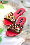 Buy_Shradha Hedau Footwear Couture_Multi Color Edith Floral Embroidered Flats _at_Aza_Fashions