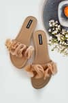Buy_Shradha Hedau Footwear Couture_Beige Cassandra Ruffle Detail Flats _at_Aza_Fashions
