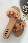 Shop_Shradha Hedau Footwear Couture_Beige Cassandra Ruffle Detail Flats _at_Aza_Fashions