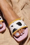 Shop_Shradha Hedau Footwear Couture_White Milly Cow Print Flats _at_Aza_Fashions