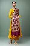 Buy Naintara Bajaj Wine Brocade Zari, Fringe Banarasi Art Silk Floral Pattern Dupatta at Aza Fashions Buy_Naintara Bajaj_Wine Brocade Zari, Fringe Banarasi Art Silk Floral Pattern Dupatta _at_Aza_Fashions
