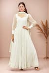 Buy_Samyukta Singhania_Off White Georgette, Organza Sequins Geometric Embroidered Anarkali With Dupatta _at_Aza_Fashions