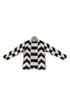 KA-Sha_Black Cotton And White Handspun Jacket _Online_at_Aza_Fashions