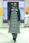 Buy_KA-Sha_Black Cotton And White Handspun Jacket _at_Aza_Fashions