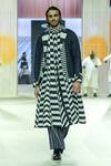 Shop_KA-Sha_Black Cotton And White Handspun Jacket _at_Aza_Fashions