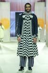 Shop_KA-Sha_Black Cotton And White Handspun Jacket _Online_at_Aza_Fashions