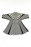 KA-Sha_Black Cotton And White Handspun Jacket _Online_at_Aza_Fashions