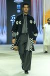 Buy_KA-Sha_Black Cotton And White Handspun Jacket _at_Aza_Fashions
