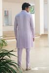 Shop_Pooja Bagaria_Lavender Satin, Linen Cowl Kurta Set _at_Aza_Fashions