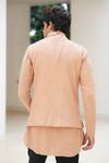 Shop_Pooja Bagaria_Beige Cotton, Linen Bandi Set _at_Aza_Fashions