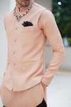 Buy_Pooja Bagaria_Beige Cotton, Linen Bandi Set _Online_at_Aza_Fashions