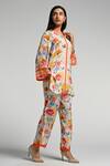 Buy_Taroob_Multi Color Crepe Mandarin Collar Floral Print Co-ord Set 