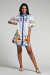 Buy_Taroob_White Cotton, Poplin Collared Papillion Garden Dress _Online_at_Aza_Fashions