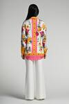 Shop_Taroob_Multi Color Silk Satin Collared Fleur De Reve Shirt _at_Aza_Fashions
