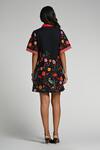 Shop_Taroob_Black Cotton, Poplin Embroidery Collared Bageecha Dress _at_Aza_Fashions