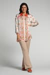 Taroob_Multi Color Silk Satin, Modal Embroidery Collared Floral Utopia Shirt _Online_at_Aza_Fashions