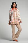 Shop_Taroob_Multi Color Silk Satin, Modal Embroidery Collared Floral Utopia Shirt _Online_at_Aza_Fashions
