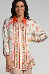 Buy_Taroob_Multi Color Silk Satin, Modal Embroidery Collared Floral Utopia Shirt 