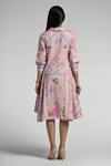 Shop_Taroob_Pink Cotton, Poplin Embroidery Collared Jungle Daydream Midi Dress _at_Aza_Fashions