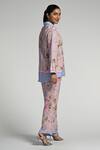 Shop_Taroob_Pink Linen Embroidery Collared Jungle Daydream Co-ord Set _Online_at_Aza_Fashions