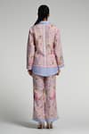 Shop_Taroob_Pink Linen Embroidery Collared Jungle Daydream Co-ord Set _at_Aza_Fashions