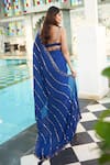 Shop_Muskann Kapadiaa_Blue Chiffon Sequins Designer Anaita Saree With Blouse Piece _at_Aza_Fashions