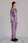 Buy_Anurag Gupta_Purple Crepe, Brocade Mauve Map Coat Set _Online_at_Aza_Fashions