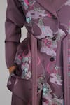 Anurag Gupta_Purple Crepe, Brocade Mauve Map Coat Set _at_Aza_Fashions