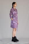 Anurag Gupta_Purple Collared Mauve Map Coat Dress _Online_at_Aza_Fashions