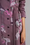Buy_Anurag Gupta_Purple Collared Mauve Map Coat Dress _Online_at_Aza_Fashions