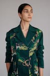 Buy_Anurag Gupta_Green Crepe Collared Map Coat Dress _Online_at_Aza_Fashions