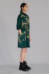Anurag Gupta_Green Crepe Collared Map Short Dress _Online_at_Aza_Fashions