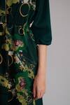 Shop_Anurag Gupta_Green Crepe Collared Map Short Dress _Online_at_Aza_Fashions