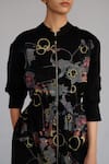 Shop_Anurag Gupta_Black Crepe Embroidery High Neck Map Long Dress _Online_at_Aza_Fashions