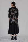 Shop_Anurag Gupta_Black Crepe High Neck Map Dress _at_Aza_Fashions