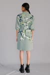 Shop_Anurag Gupta_Gray Crepe Collared Grey Map Short Dress _at_Aza_Fashions