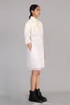 Anurag Gupta_White Silk Embroidery Collared Mud Short Dress _Online_at_Aza_Fashions