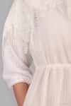 Buy_Anurag Gupta_White Silk Embroidery Collared Mud Short Dress _Online_at_Aza_Fashions