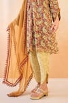 Nero India_Red Chanderi Embroidery Ruby Mul Dupatta _Online_at_Aza_Fashions