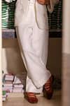 Jatin Malik_Ivory Linen Blend Designer Set _Online_at_Aza_Fashions