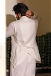 Jatin Malik_Ivory Linen Blend Designer Set _at_Aza_Fashions