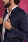 Buy_Jatin Malik_Blue Crepe, Linen Midnight Jacket Shirt Trouser Set _Online_at_Aza_Fashions