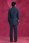 Shop_Jatin Malik_Navy Cotton, Linen Midnight Ripple Set _at_Aza_Fashions