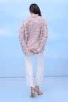 Shop_COUCHÉ BY ANANDINI_Purple Silk, Crepe Fabric Flowers Collared 3d Blush Petal Shirt _at_Aza_Fashions